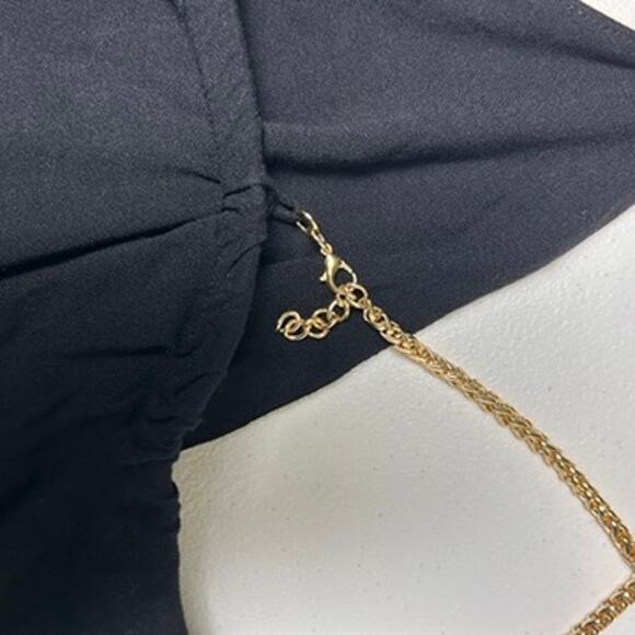 Ava & Viv Slit Maxi Dress Womens XXL Gold Chain Straps Formal Date Night Flowy - Picture 9 of 10